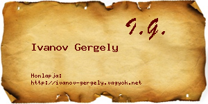 Ivanov Gergely névjegykártya